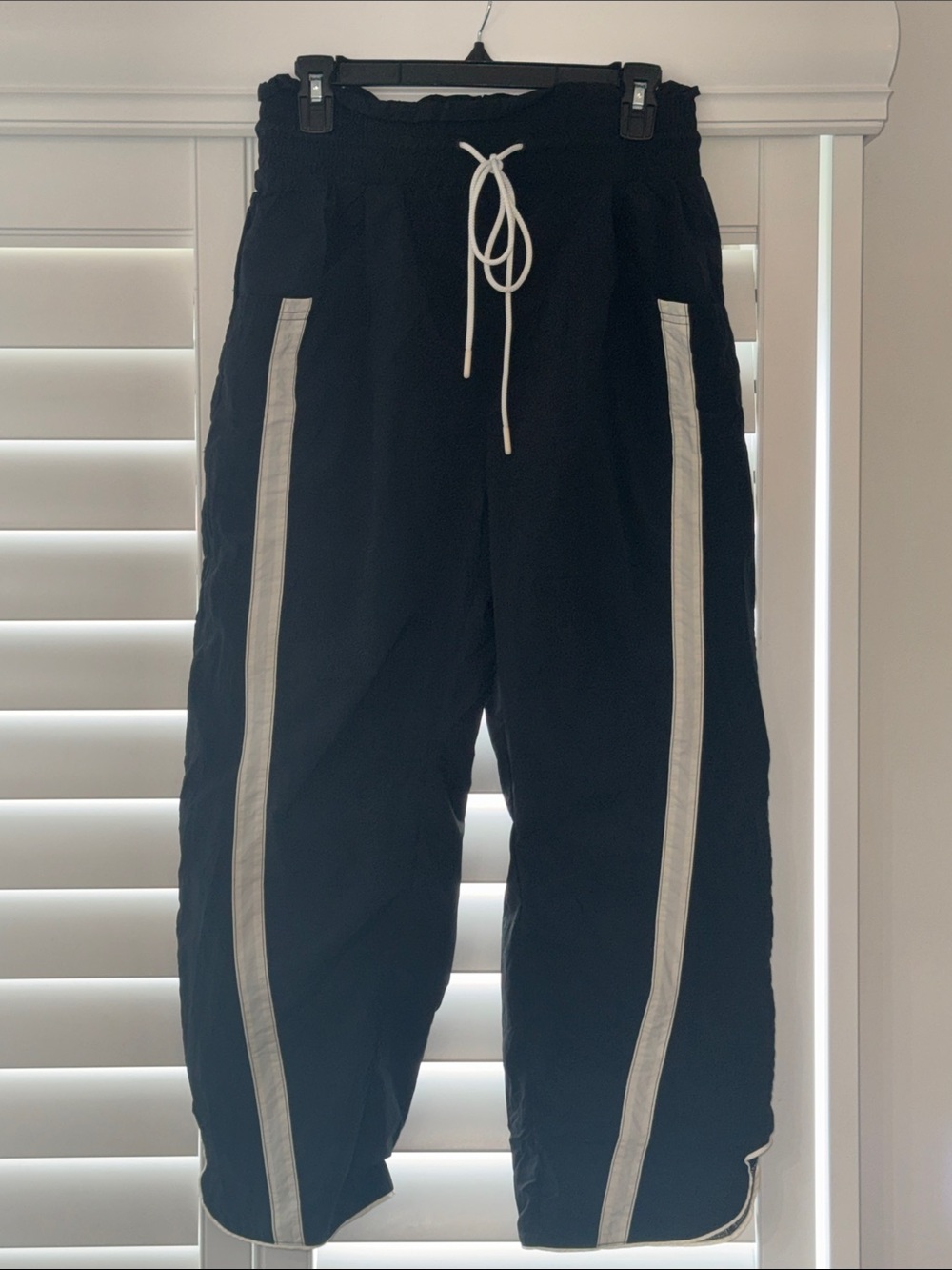 Free People Black Track Pants with White Stripes - Picture 3 of 4